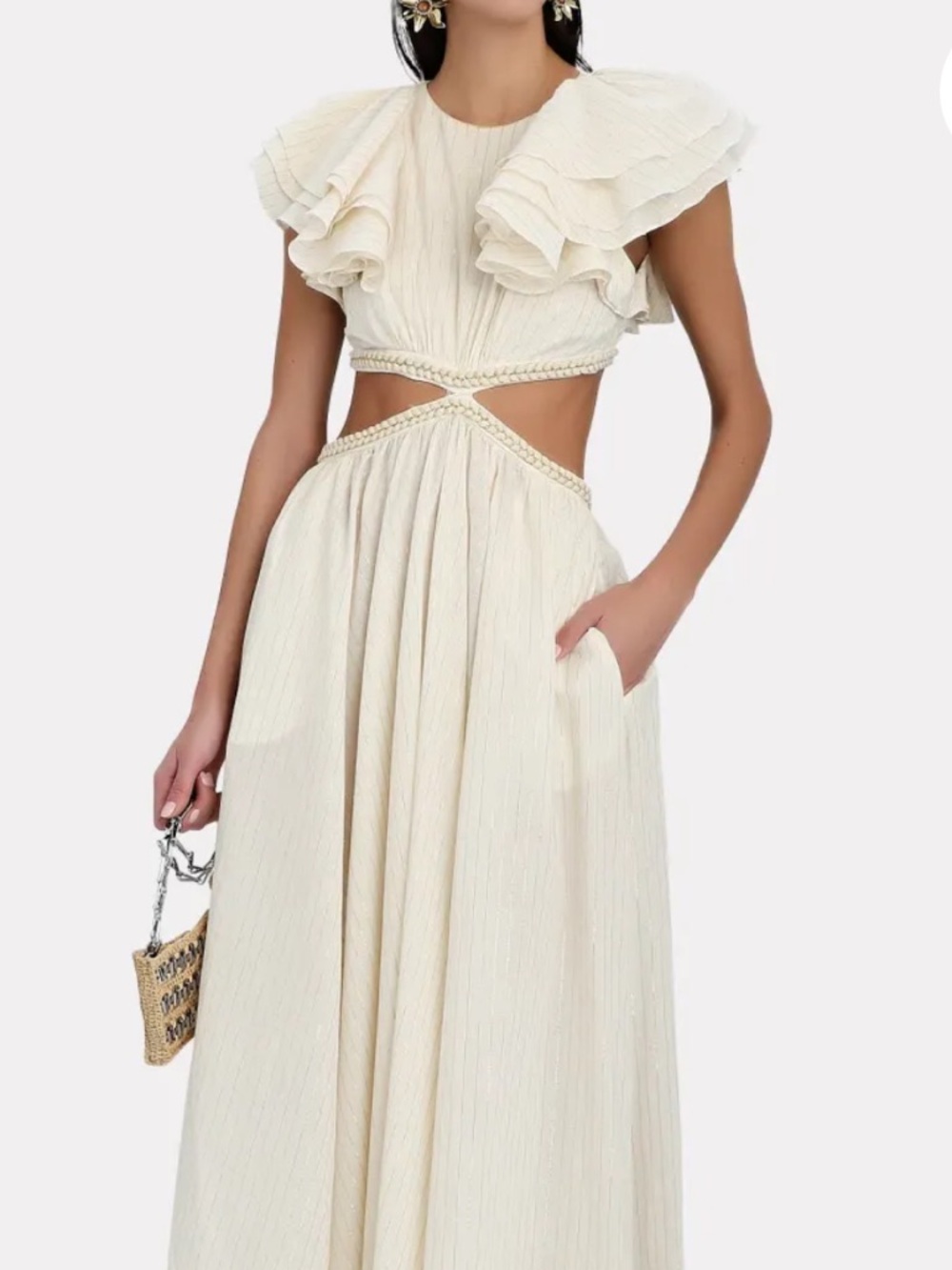 Zimmermann Anneke Cutout Ruffle Maxi Dress Resort wear Size 10 US NWT - Picture 7 of 15